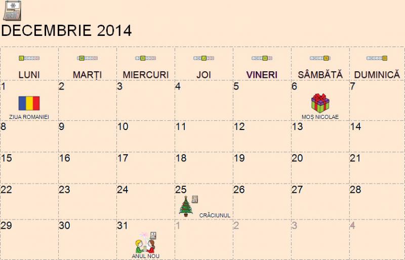 Program decembrie 2014