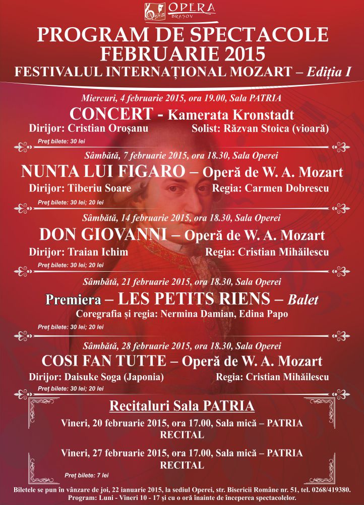 Program de spectacole - Februarie 2015