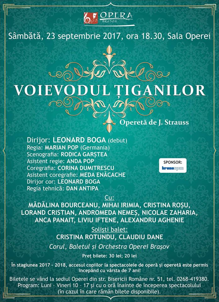 Voievodul țiganilor la Opera Braşov