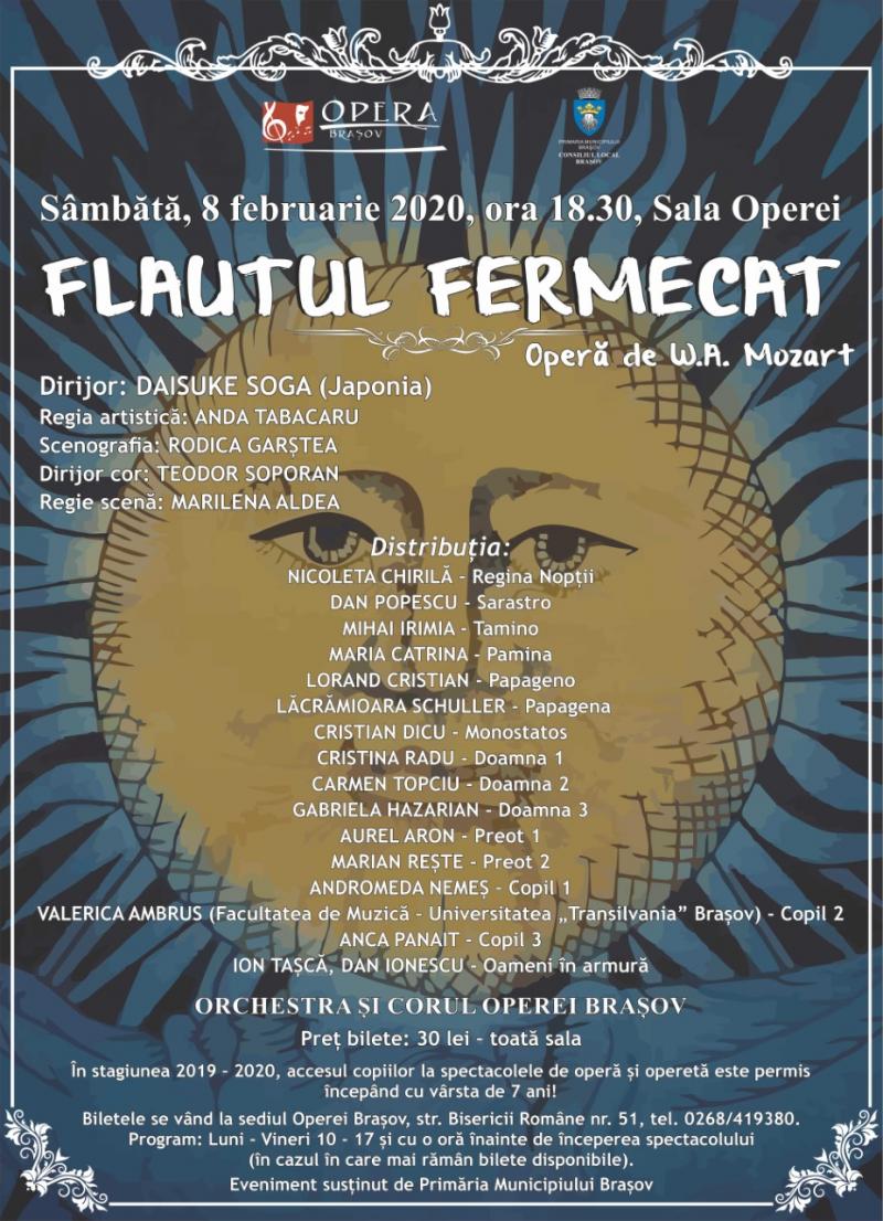 „Flautul fermecat”, opera-basm a lui Mozart, pe scena Operei Brașov