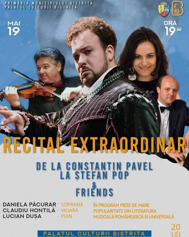 Tenorul Ștefan Pop va cânta și la Bistrița