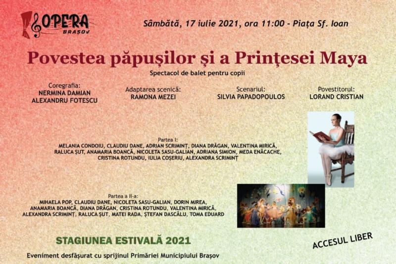 „Povestea păpușilor și a prințesei Maya”, sâmbătă la Brașov