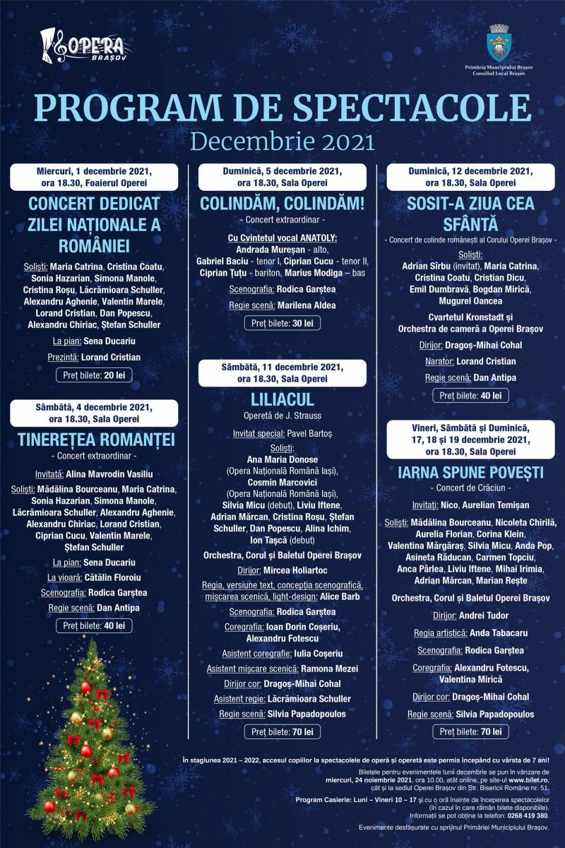 O săptămână bogată în evenimente la Opera Brașov