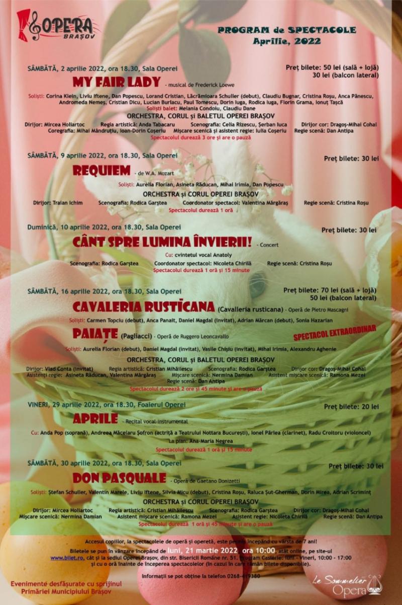 Program aprilie 2022
