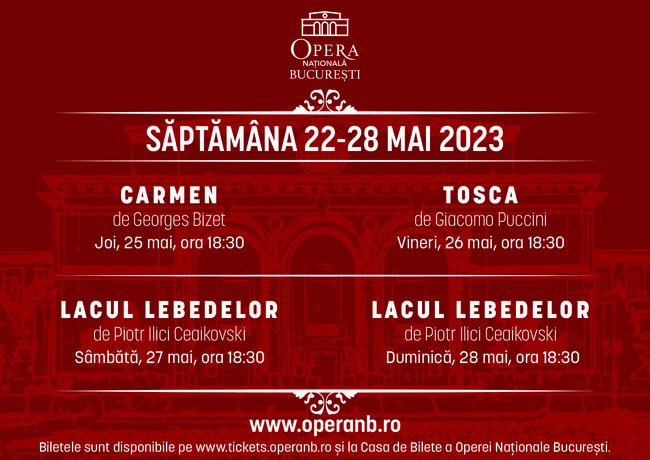 „Carmen”, „Tosca” și „Lacul lebedelor”, săptămâna aceasta  pe scena ONB