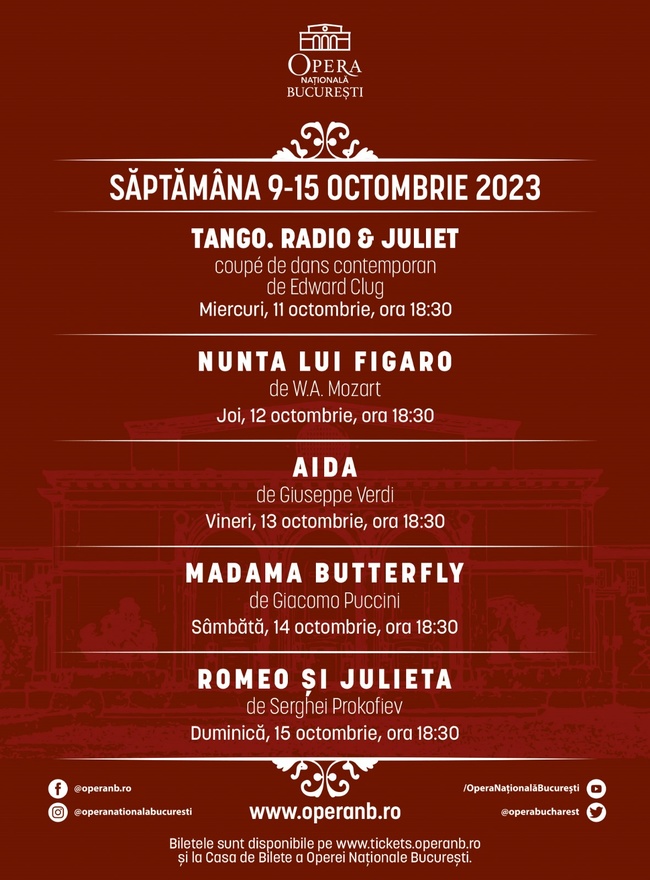 „Tango. Radio & Juliet”, „Nunta lui Figaro”, „Aida”, „Madama Butterfly” și „Romeo şi Julieta”,  pe scena ONB