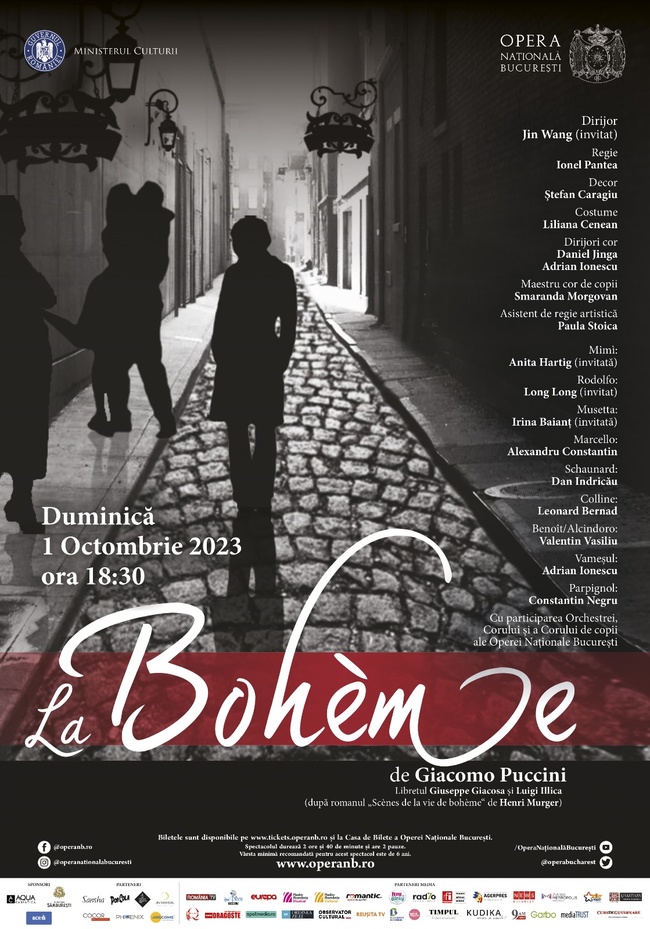 Anita Hartig în Boema,  la Opera Națională București,  pe 1 octombrie