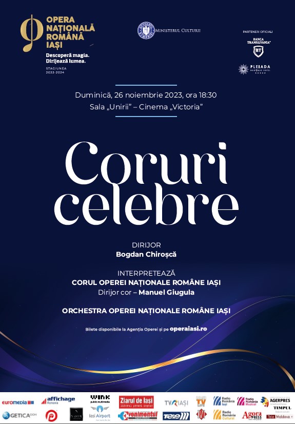 "Coruri celebre" - ultimul spectacol al Operei Iași în luna noiembrie