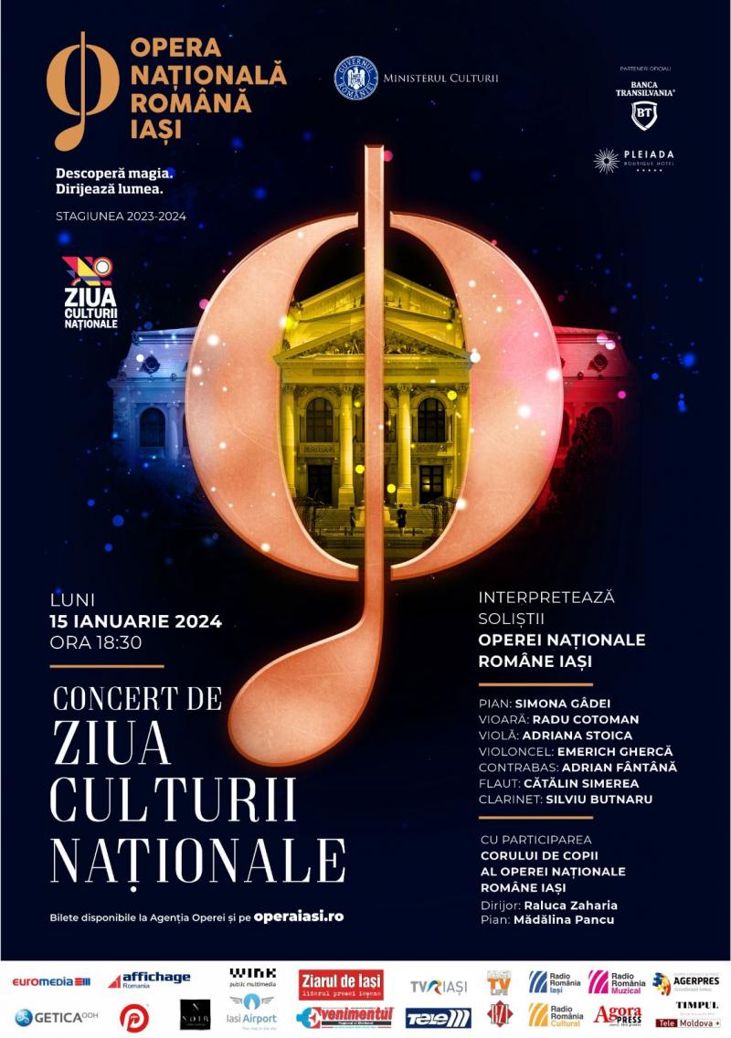 Opera Iași sărbătorește Ziua Culturii Naționale printr-un concert extraordinar
