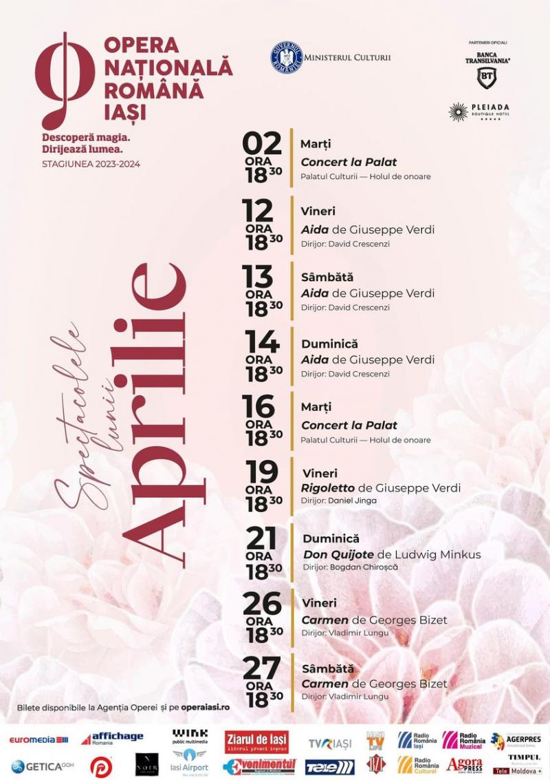 Opera Iași a stabilit programul lunii aprilie. Se pot cumpăra bilete!