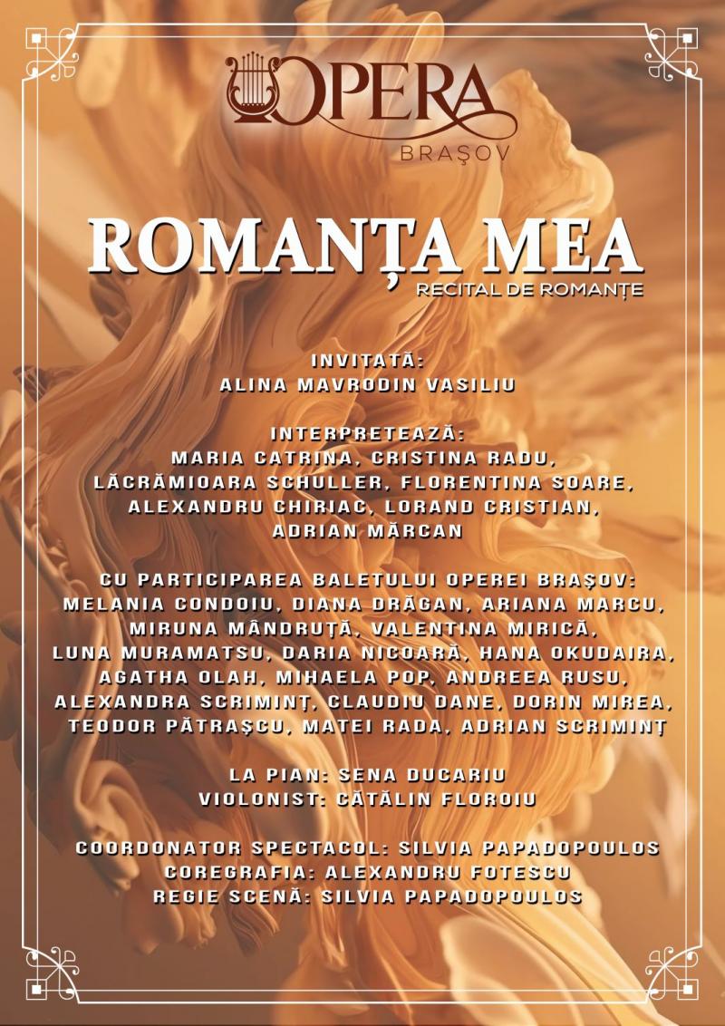 „Romanța mea...”, un eveniment special, la Opera Brașov