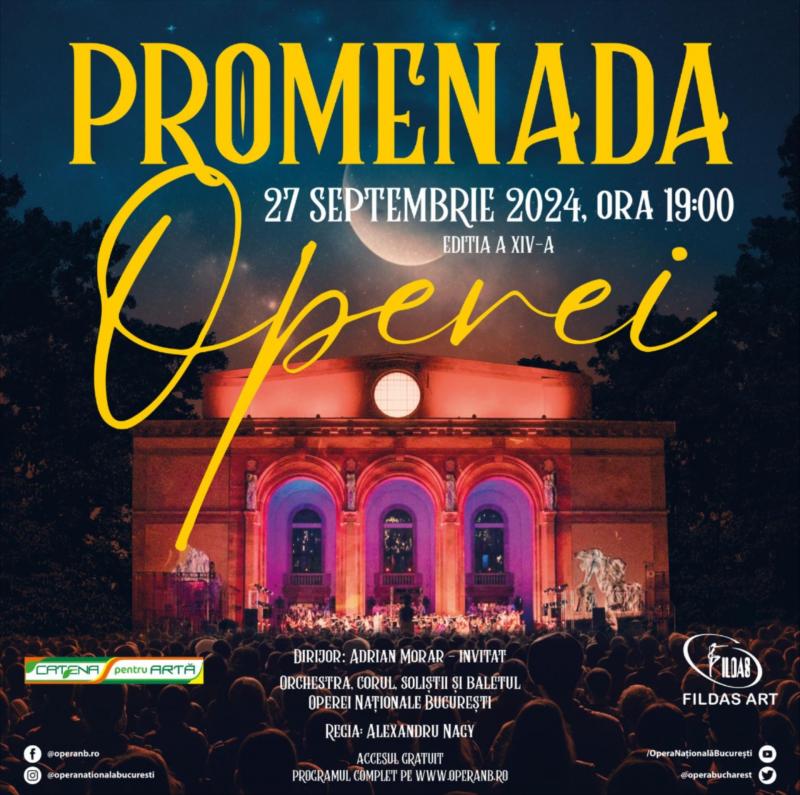 Opera Națională București prezintă Promenada Operei, ediția a XIV-a - Puccini per sempre, în 27 septembrie pe esplanadă