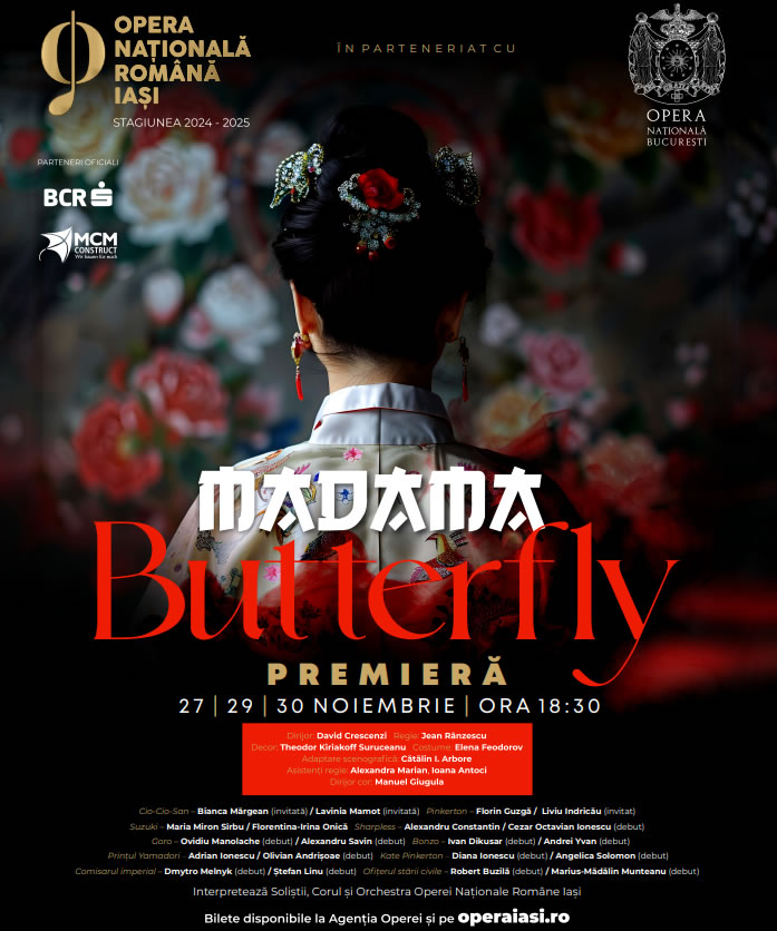 O nouă premieră la Opera Iași: „Madama Butterfly”, de Giacomo Puccini