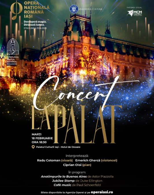 Un nou concert cameral al Operei Iași la Palatul Culturii