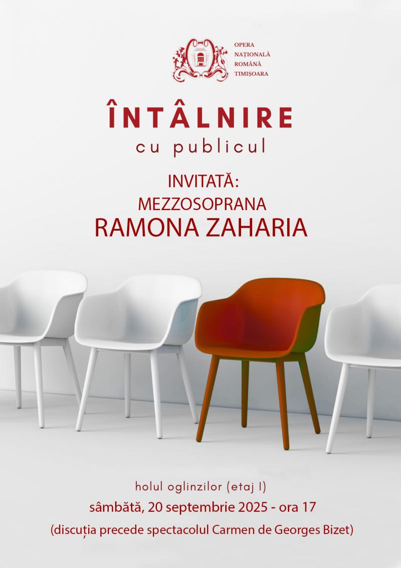 Mezzosoprana Ramona Zaharia se întâlnește cu publicul timișorean