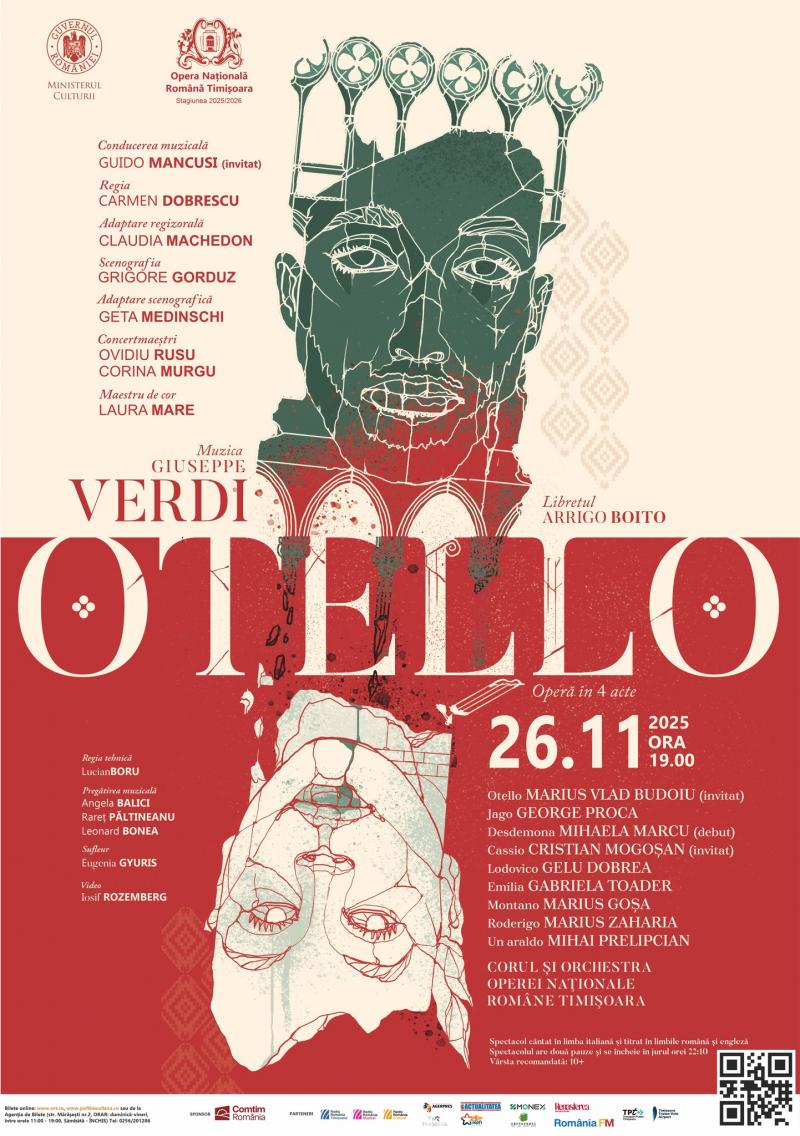 „Otello” de Giuseppe Verdi revine pe scena Operei din Timișoara