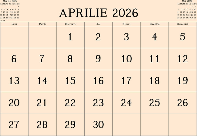 Program aprilie 2026