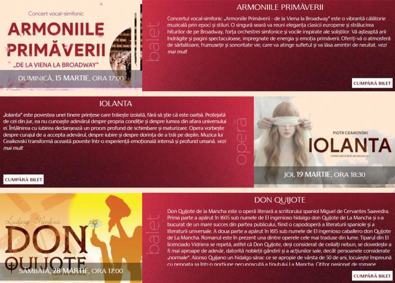 Program martie 2026