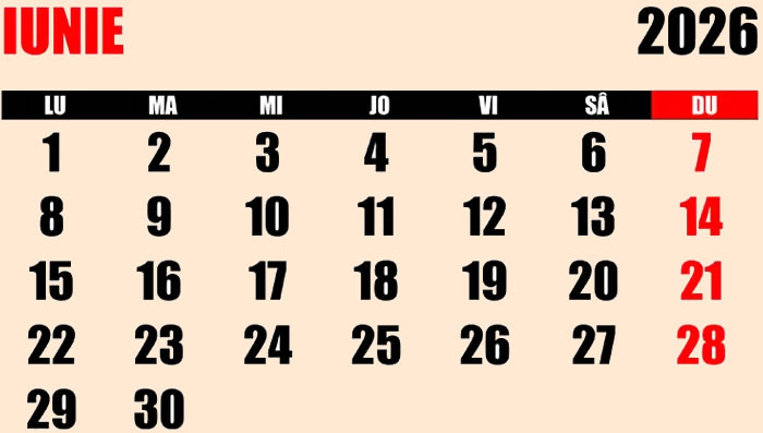 Program iunie 2026