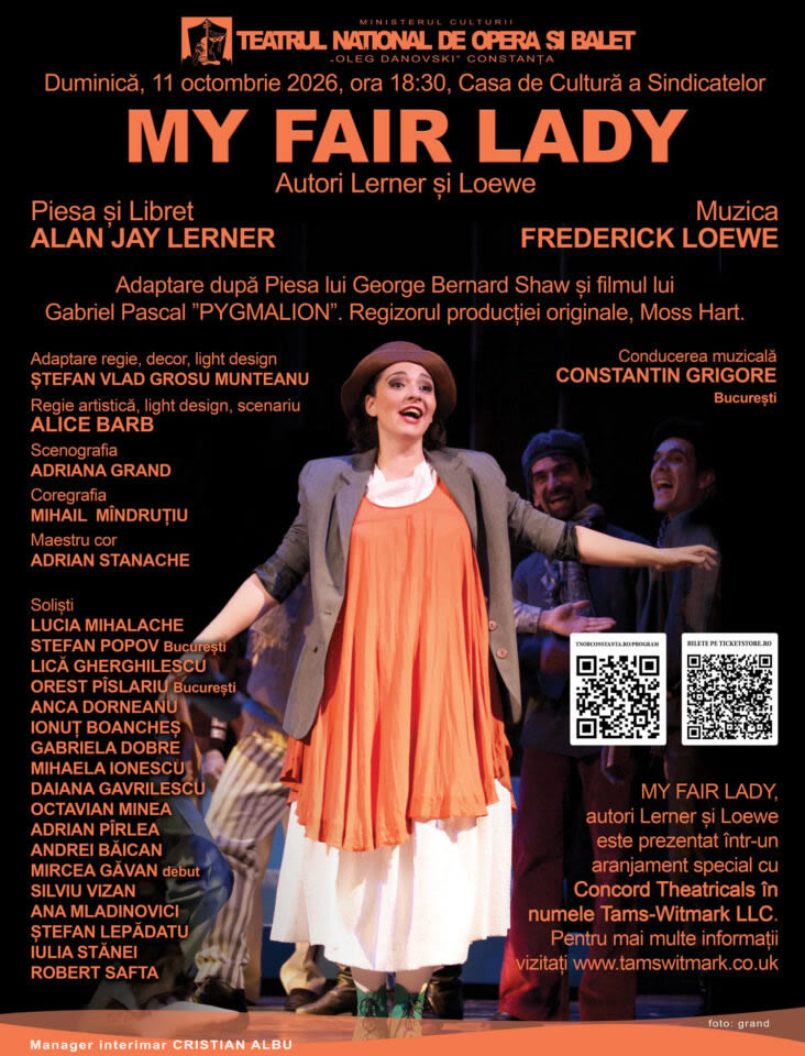 „My Fair Lady” aduce la Constanța povestea unei transformări care a cucerit lumea