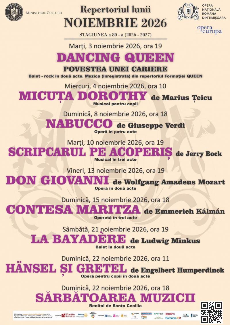 Program noiembrie 2026, Timișoara
